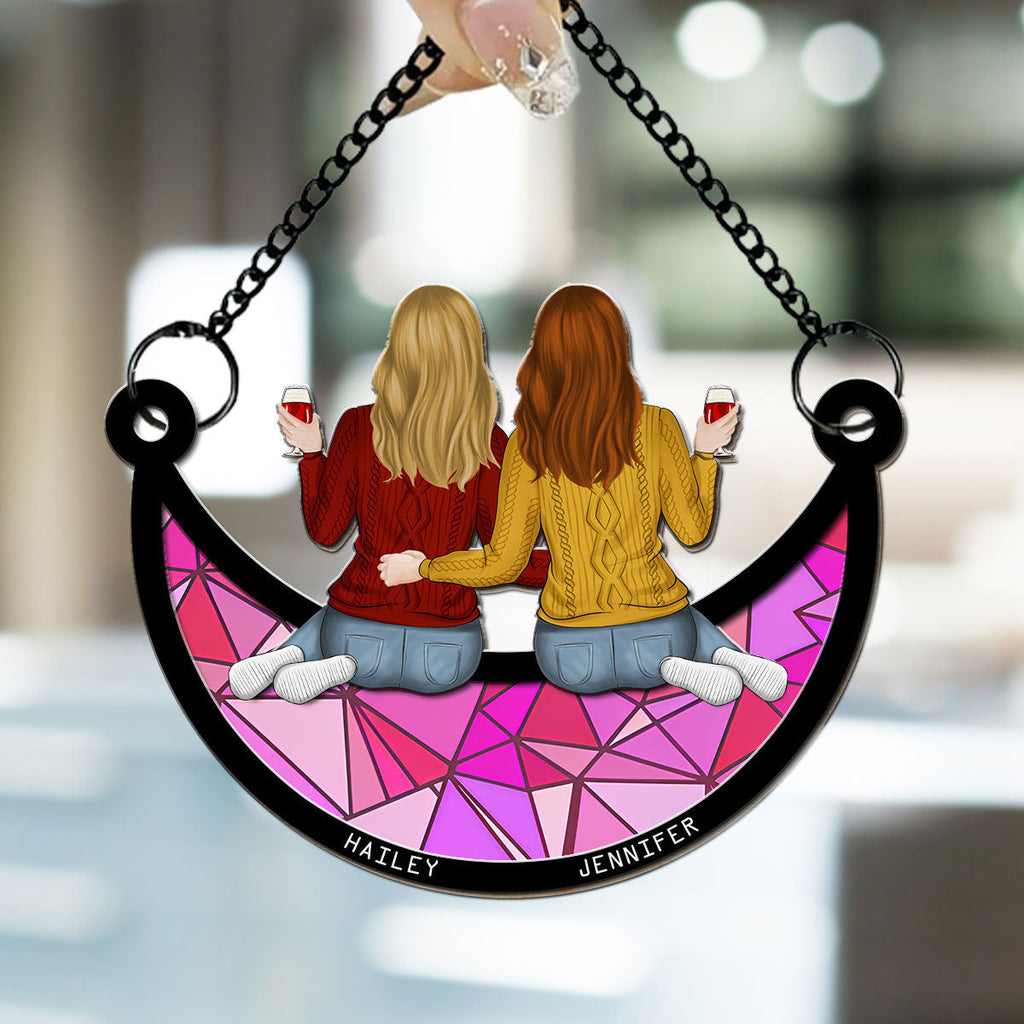 Custom Best Friend Hanging Decor, Friendship Birthday Gifts • There Is No Greater Gift Than Besties - Personalized Suncatcher