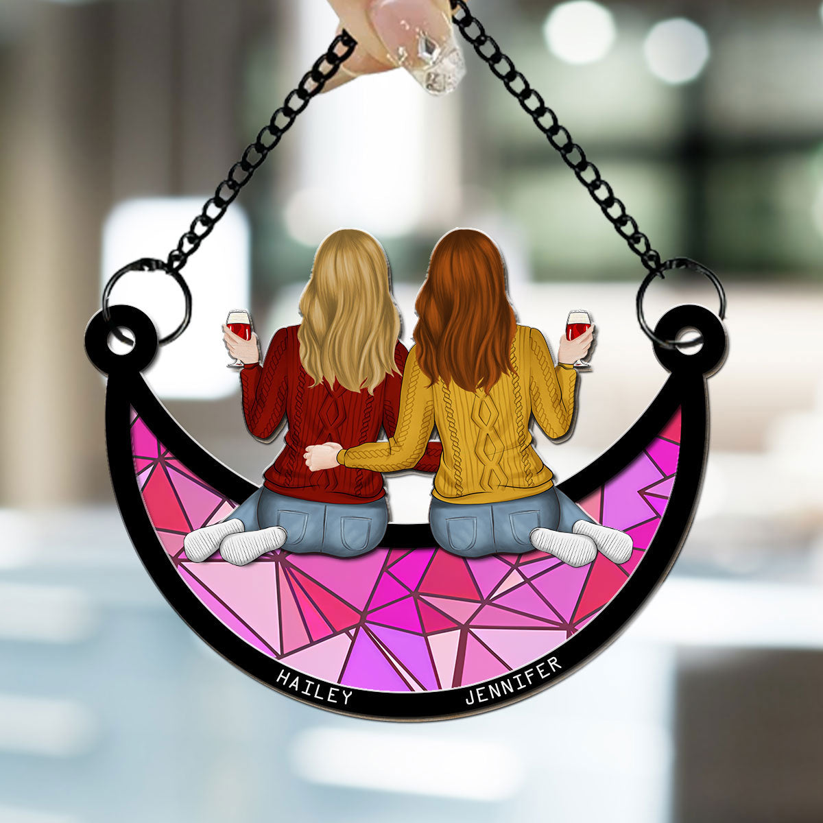 Custom Best Friend Hanging Decor, Friendship Birthday Gifts • There Is No Greater Gift Than Besties - Personalized Suncatcher