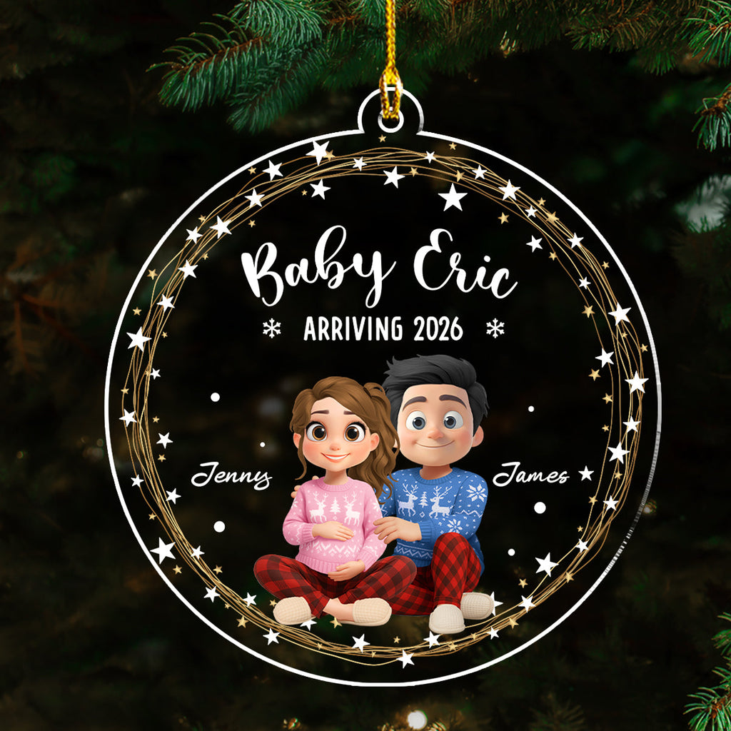 Custom Family Ornament, Christmas Gift for Family Members •  Arrive To This World - Personalized Acrylic Ornament