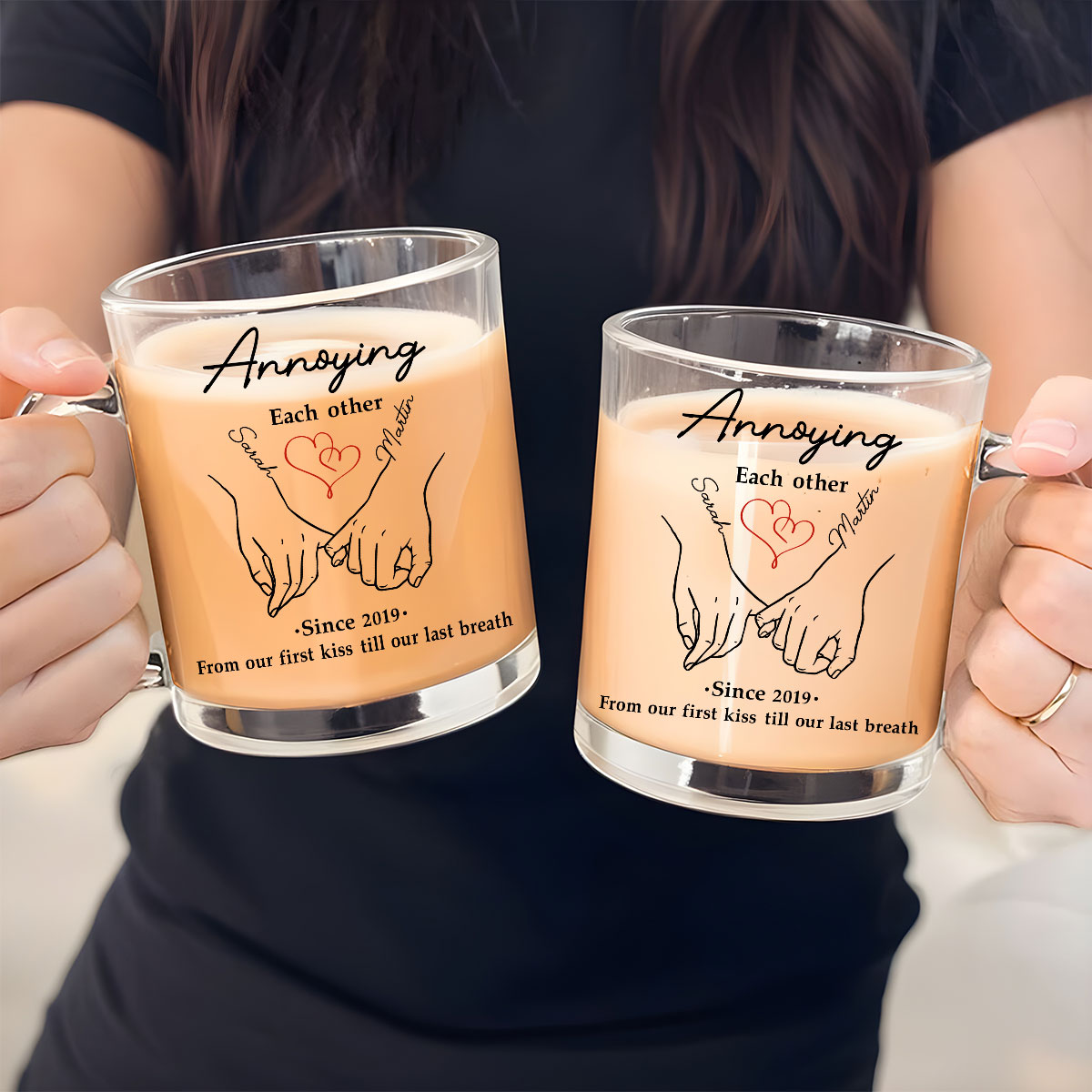 Custom Anniversary Keepsake Gifts For Couple • Till Our Last Breath - Personalized Glass Mug
