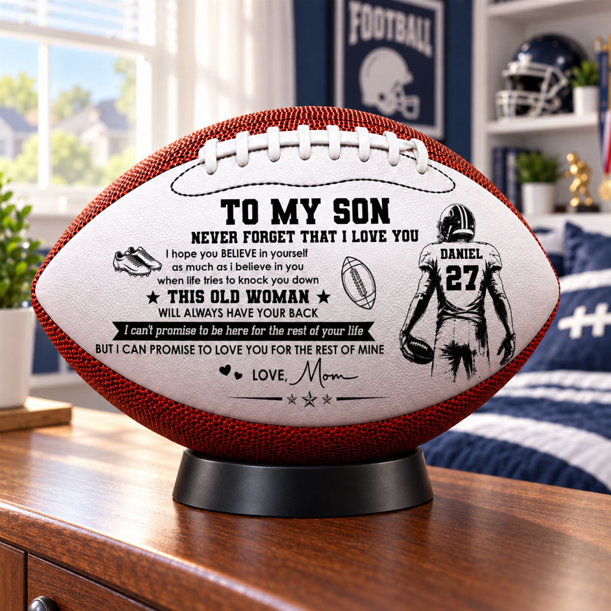 Always Beside You - Personalized Leather Football