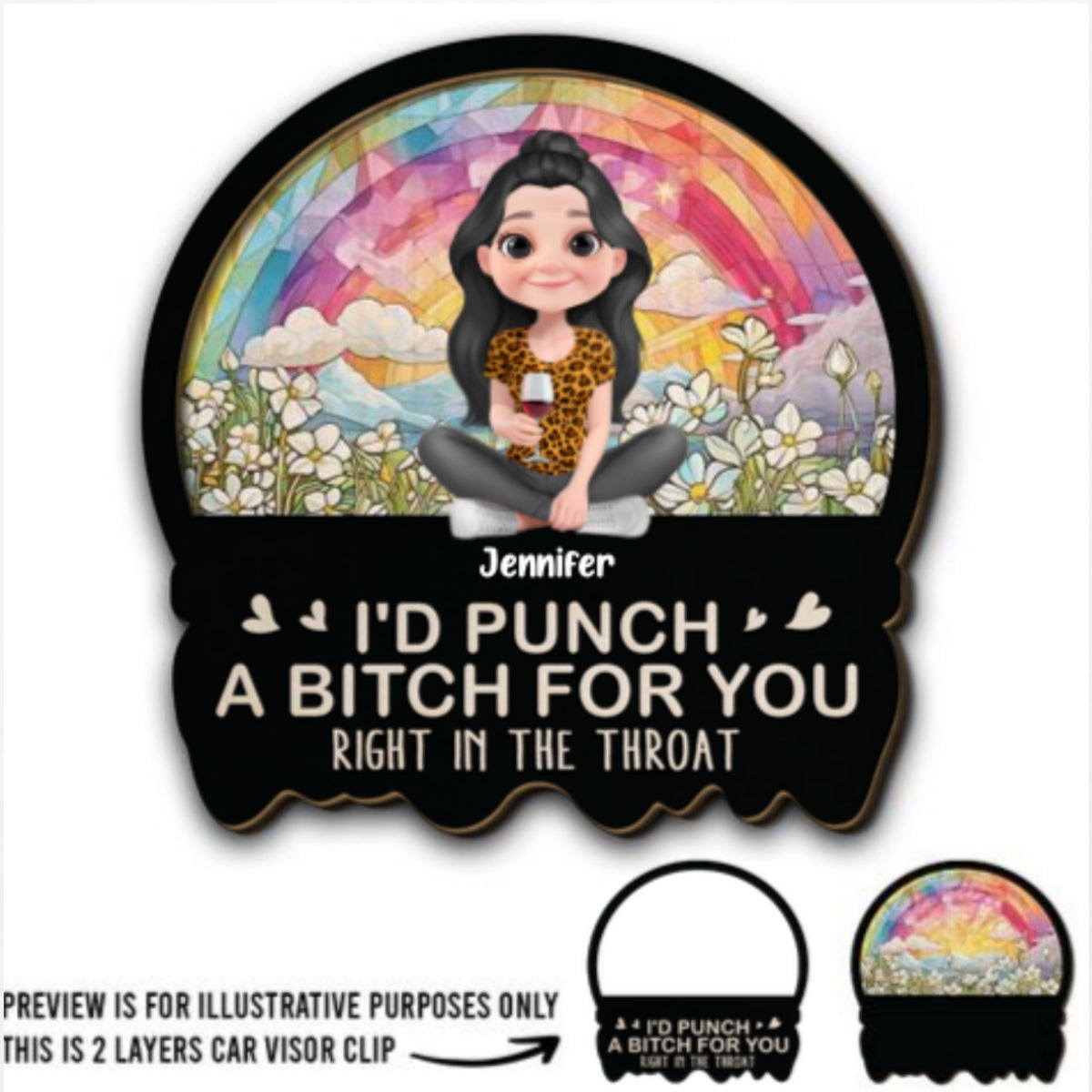 Right In The Throat For You Bestie Sister - Personalized Car Visor