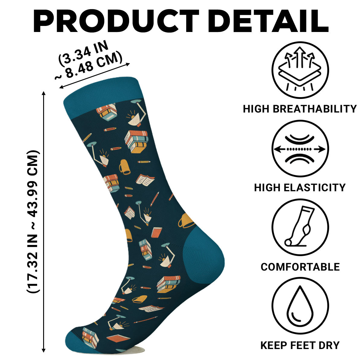 Custom Christmas Birthday Gift For Book Lovers, Bookworms, Readers • Just A Book Lover - Personalized Crew Socks