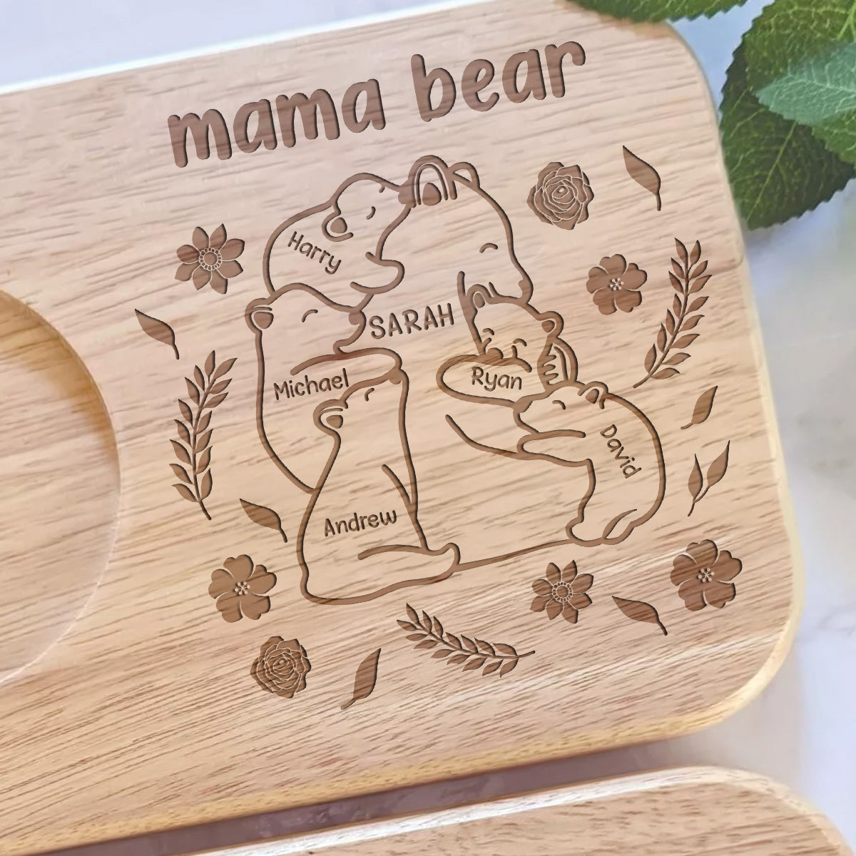 Our Mama Bear - Personalized Wooden Treat Board