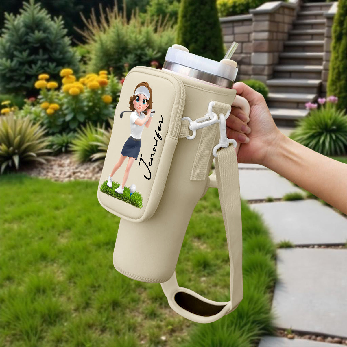 Golf Lover - Personalized Water Bottle Carrier Bag