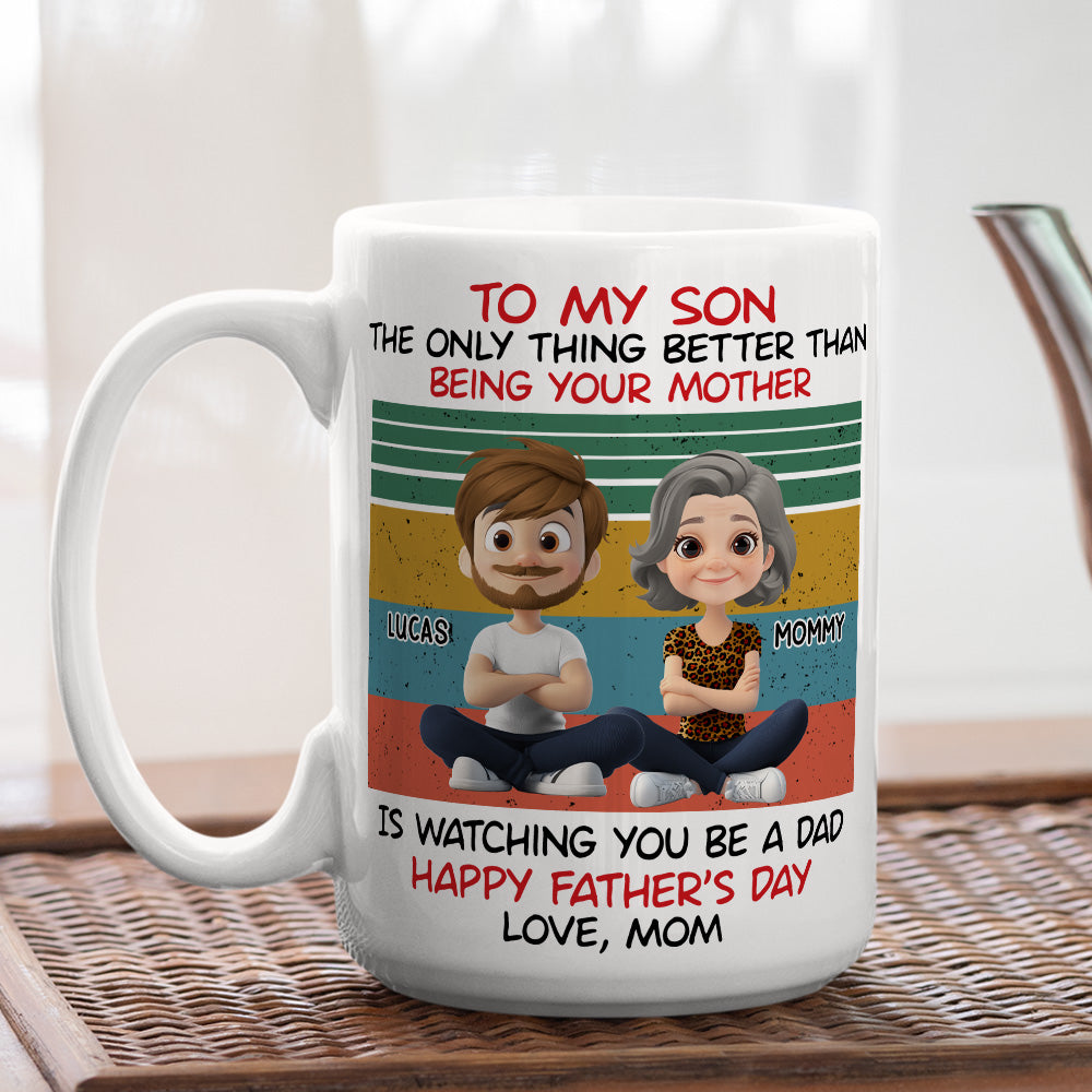 Custom Father's Day Gift For Son • Awesome Son Better Dad - Personalized Coffee Mug