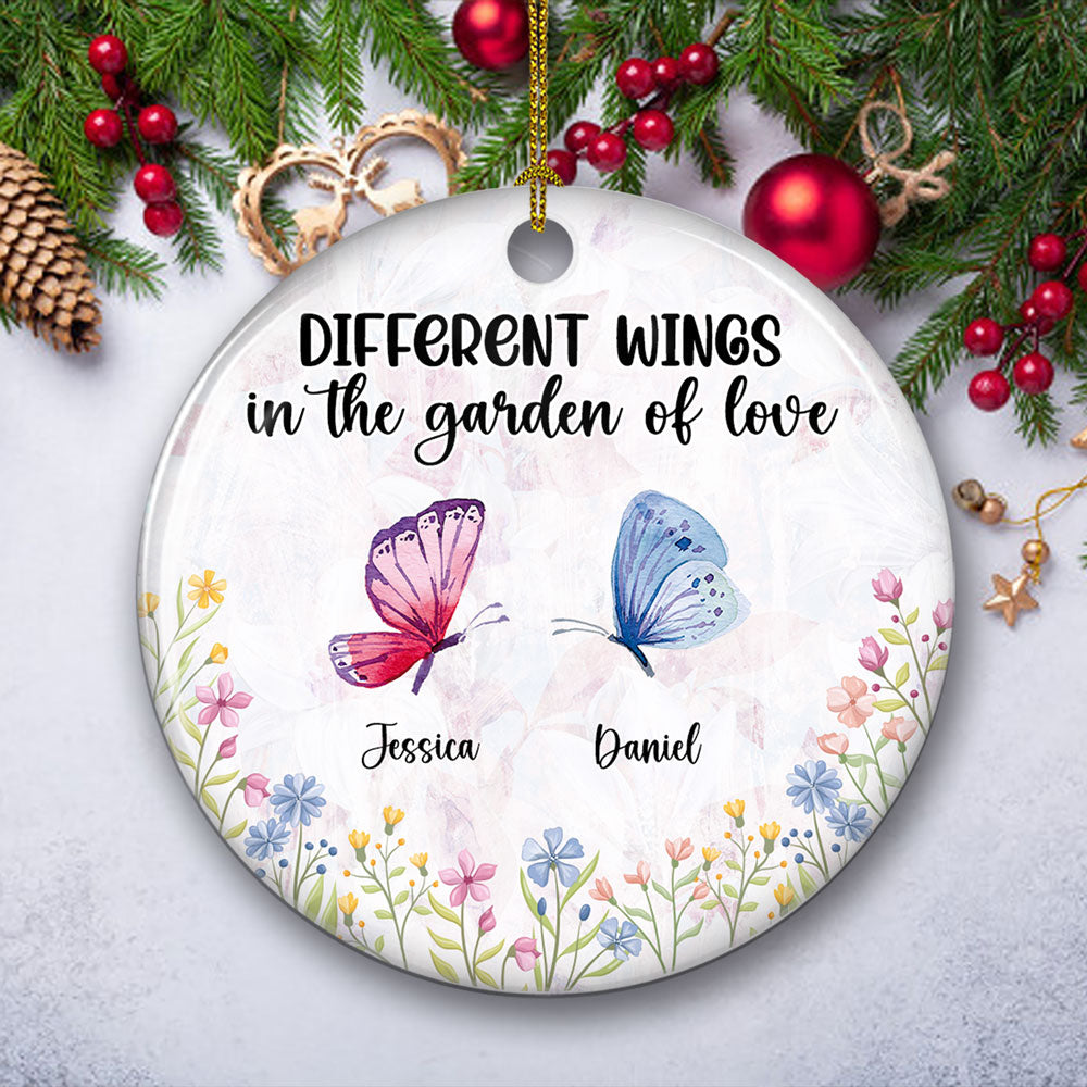 Custom Sister Christmas Ornament •  Garden Of Love - Personalized Ceramic Ornament