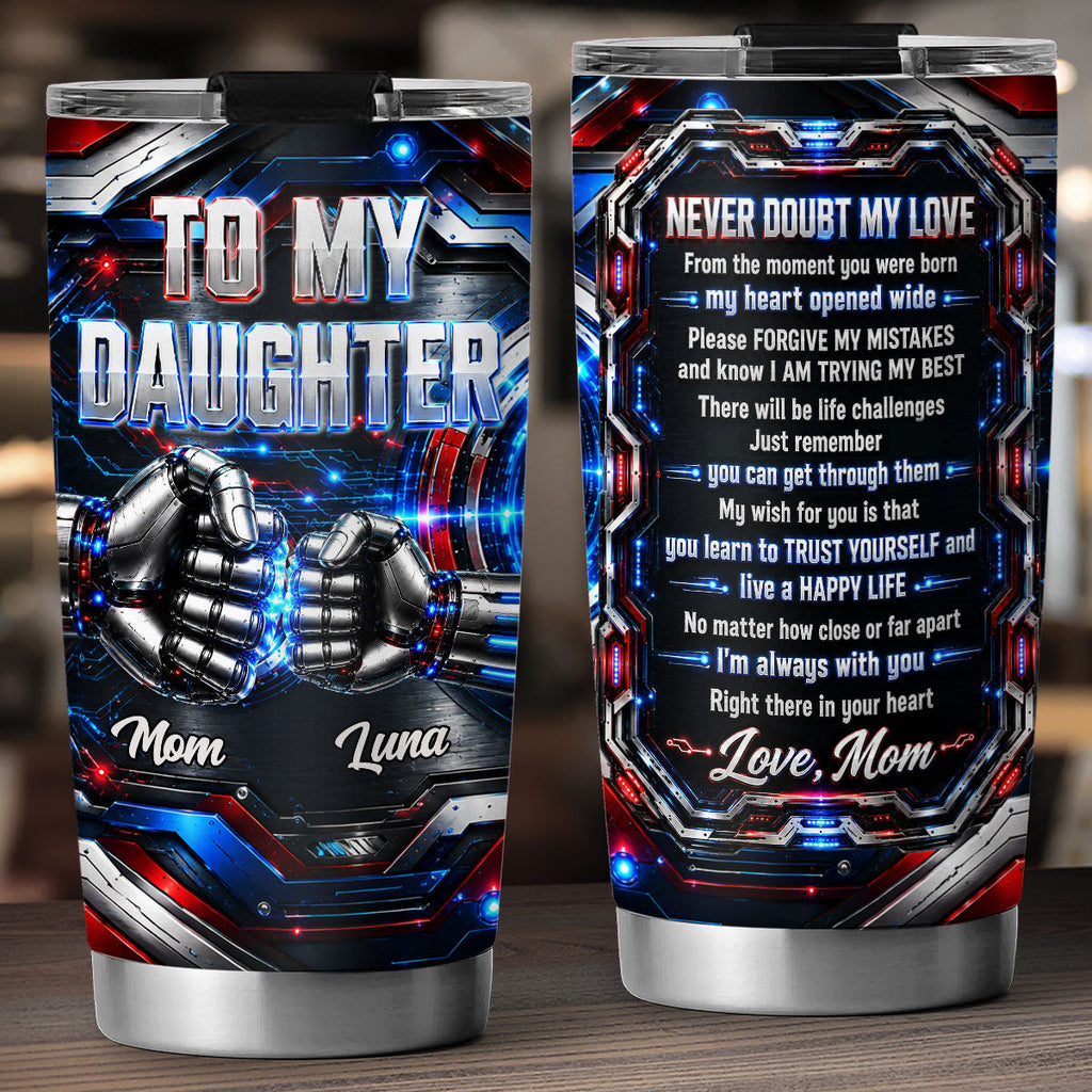 Custom Christmas Birthday Gifts For Children • Right There In Your Heart - Personalized 3D Effect Tumbler