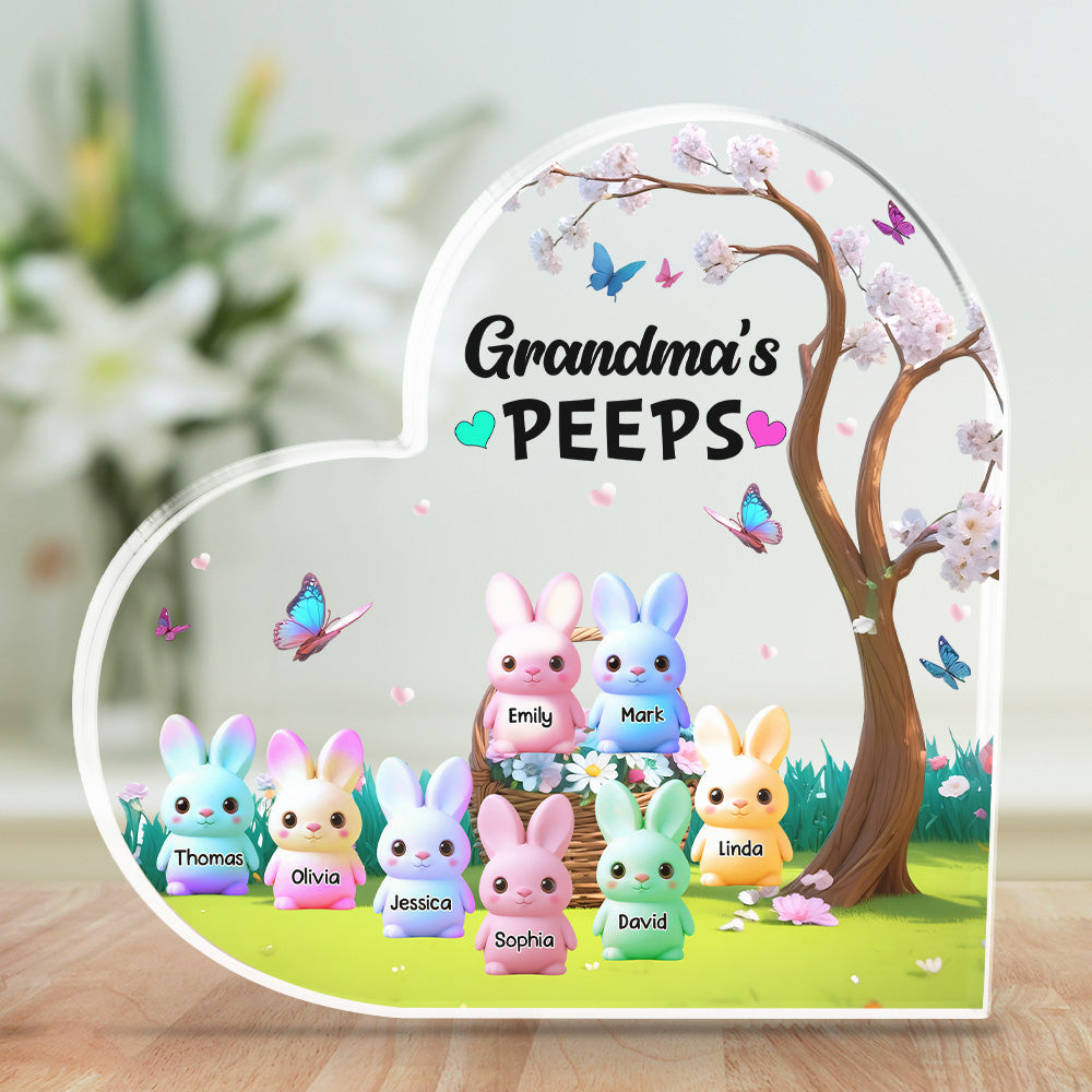 Custom Family Decor, Christmas Birthday Family Keepsake • Marshmallow Rabbit - Personalized Acrylic Plaque