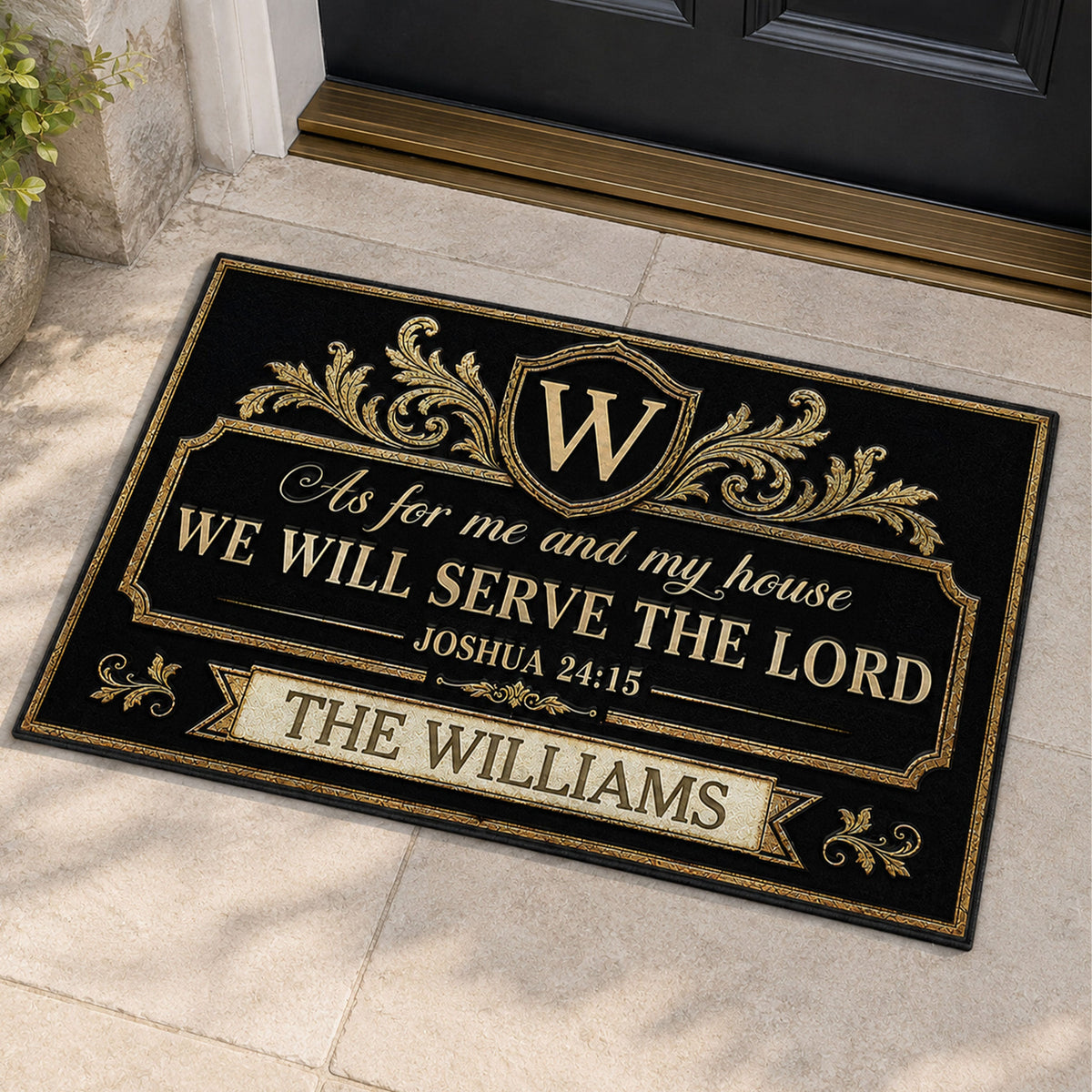Together We Serve the Lord - Personalized Doormat