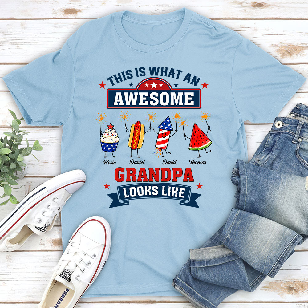 Custom Christmas & Birthday Gift for Grandpa • What The Awesome One Looks Like - Personalized Shirt