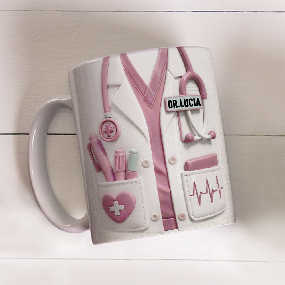 Custom Christmas & Birthday Keepsake Gift • Heroes In White Coats - Personalized 3D Inflated Effect Mug