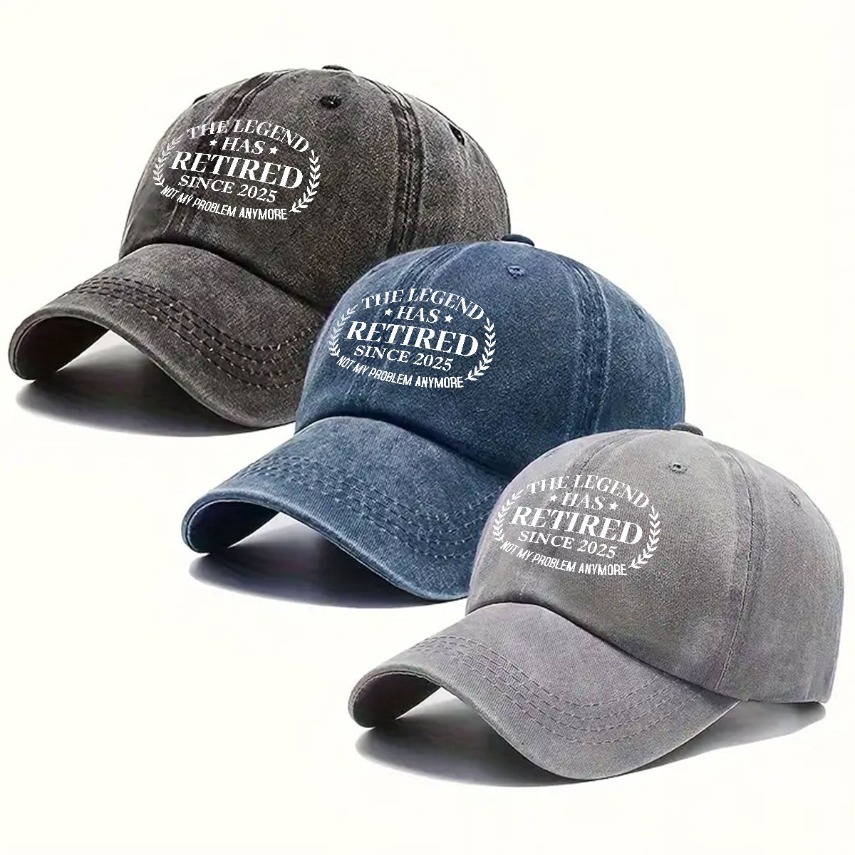 The Legend Has Retired - Personalized Vintage Washed Denim Cap