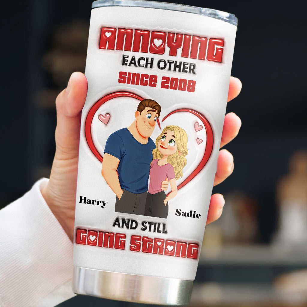 Custom Christmas Anniversary Gifts For Husband • Forever With You - Personalized 3D Inflated Effect Tumbler