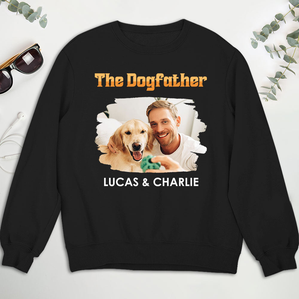 Custom Photo Christmas & Birthday Keepsake Gift • The Dogfather Retro Photo - Personalized Shirt