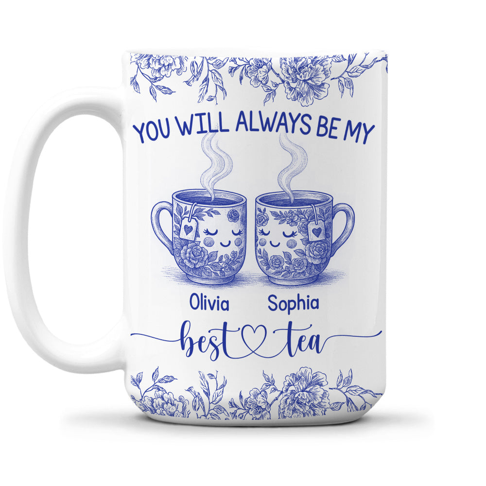 Custom Best Friend, Christmas & Birthday Friendship Keepsake Gift • Best Tea In The World - Personalized Coffee Mug