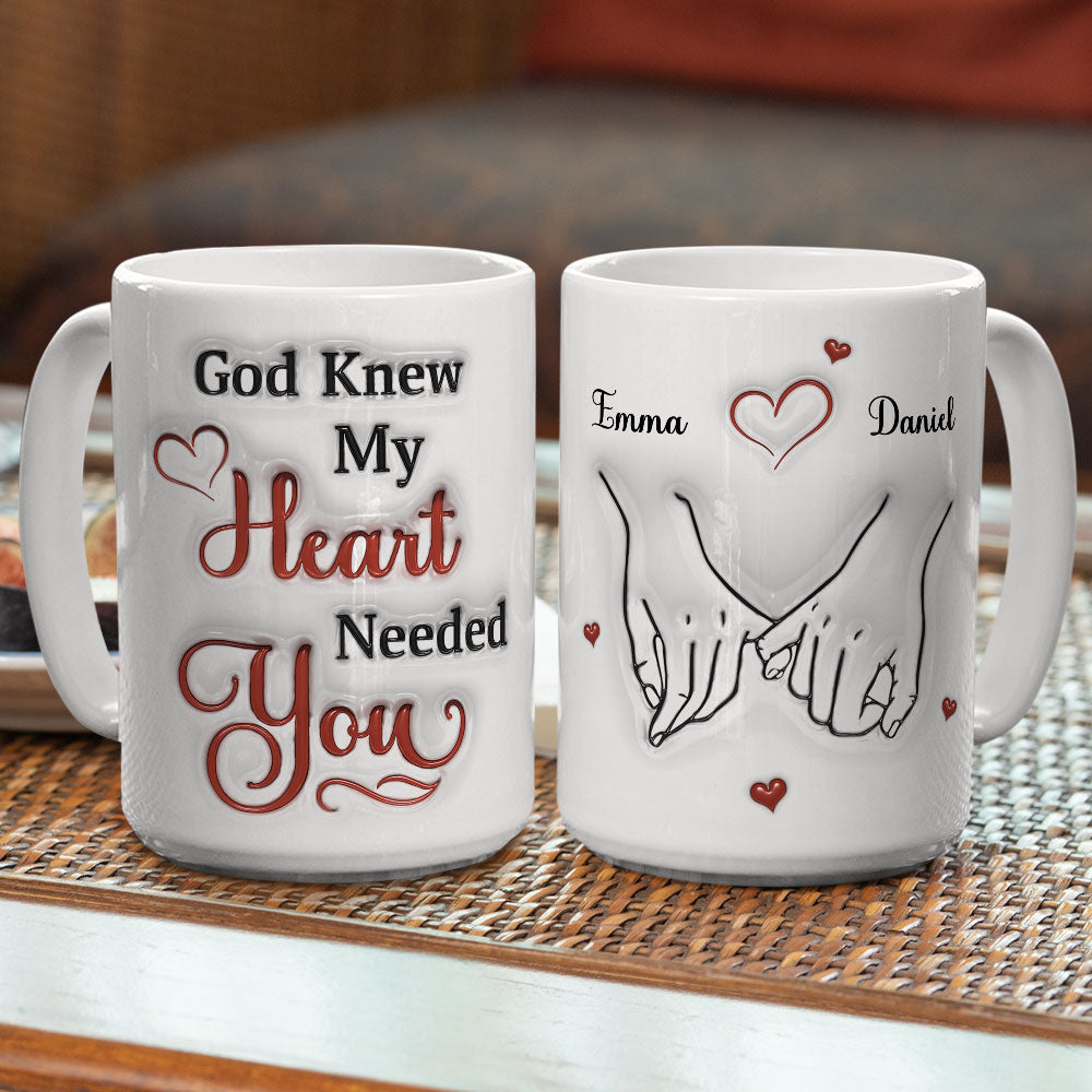 Custom Anniversary Keepsake Gifts For Couple • My Heart Needs You - Personalized 3D Effect Mug