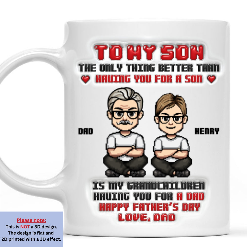 Custom Father's Day, Special Gift for Dad & Grandpa • From Dad To Son - Personalized 3D Inflated Effect Mug