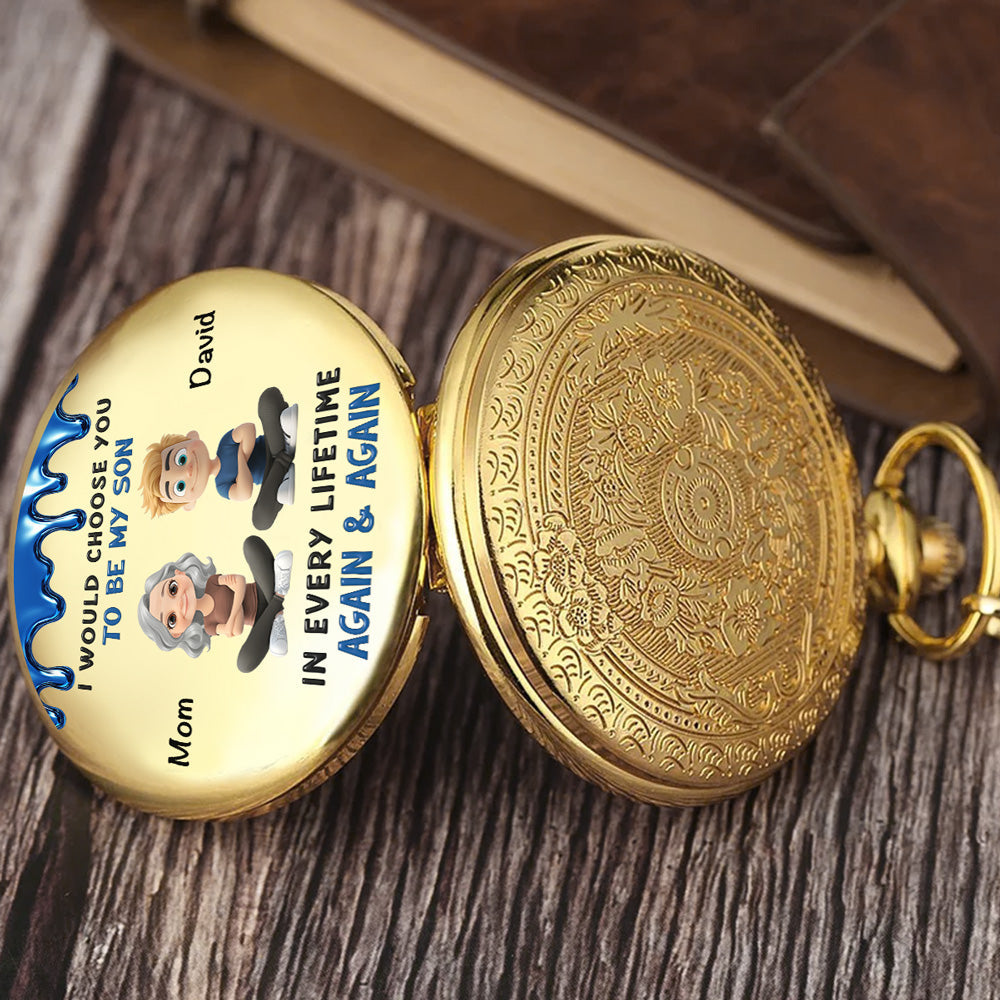Because You Are My Son - Personalized Print Pocket Watch
