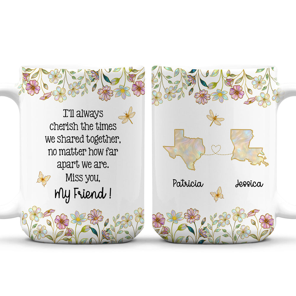 Custom Best Friend, Christmas & Birthday Friendship Keepsake Gift • Miss You My Bestie - Personalized Coffee Mug