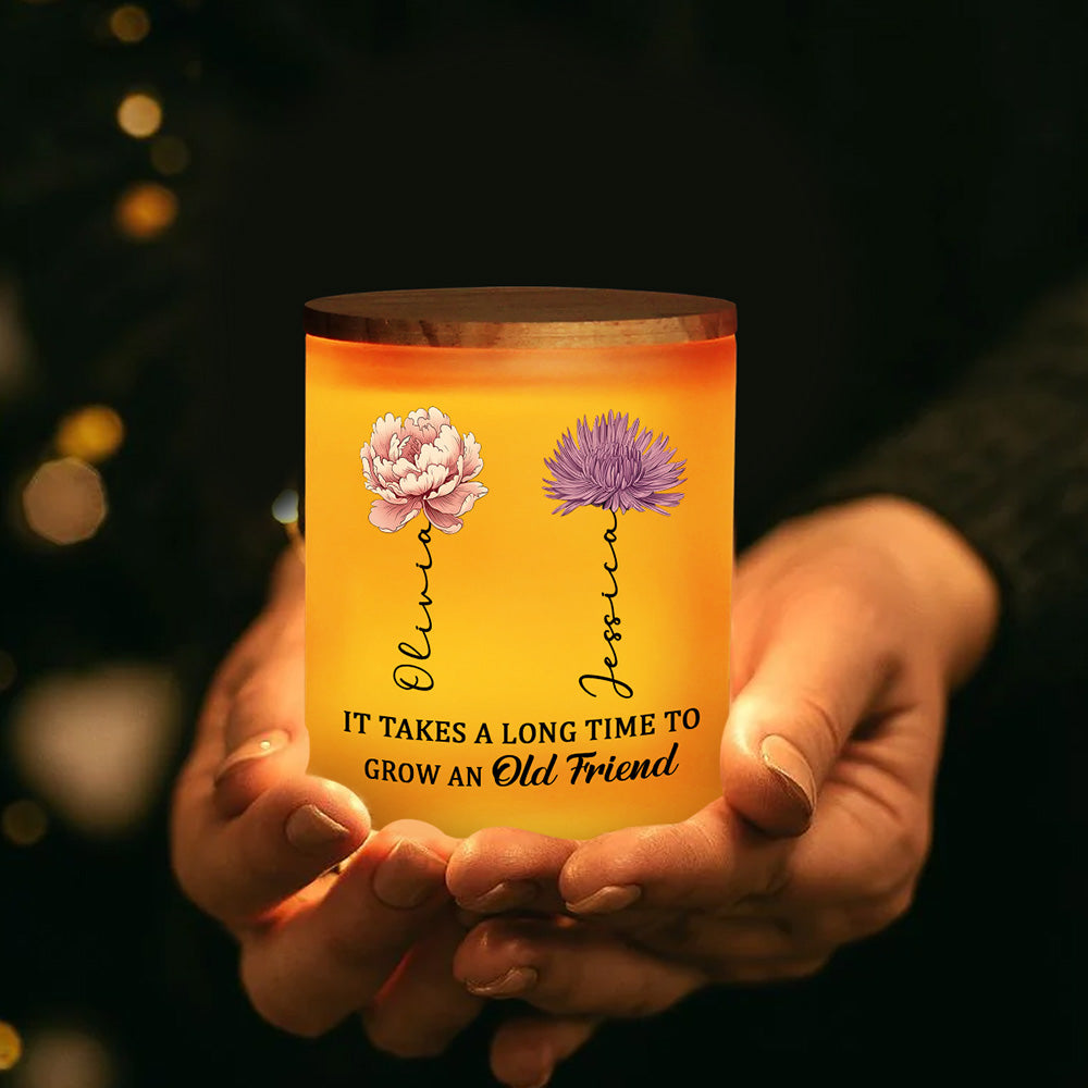 Growing An Old Friend - Personalized Glass Jar With LED Candle