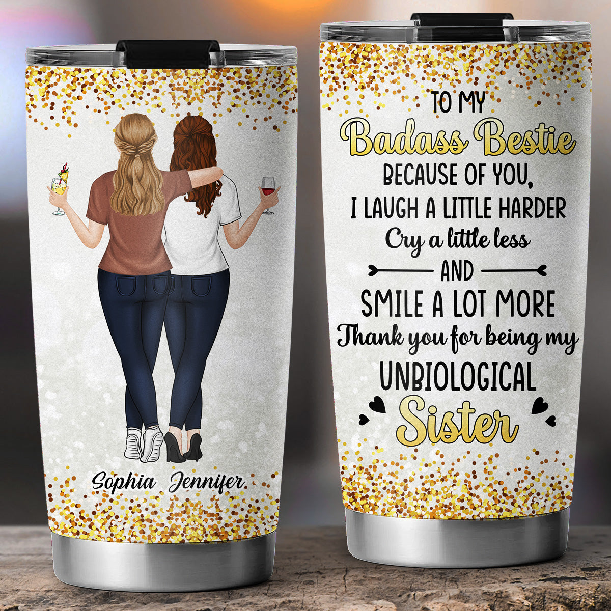 Custom Christmas Birthday Gifts For Best Friend • To My Badass Sister - Personalized Tumbler