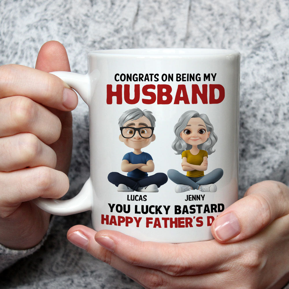 Custom Anniversary Keepsake Gifts For Couple • Congrats My Bastard - Personalized Coffee Mug