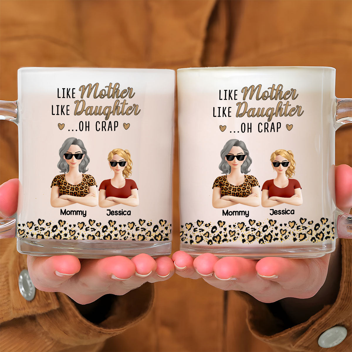 Custom Mother's Day Gift for Mom & Grandma • Like Mother Like Daughter - Personalized Glass Mug