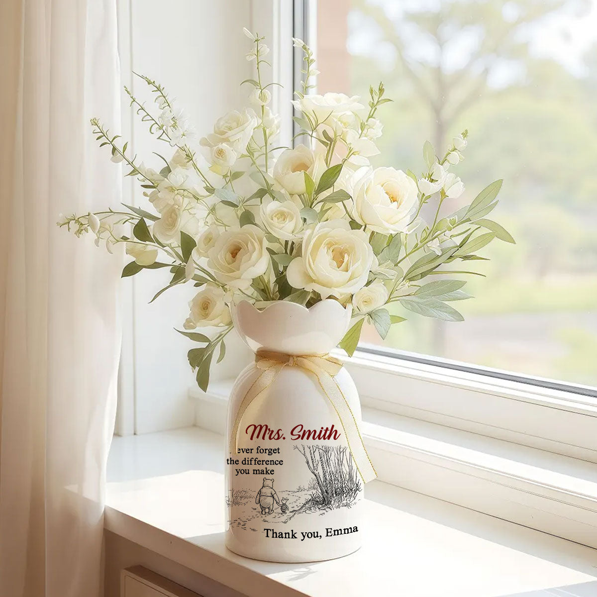 Every Dream Started With You - Personalized Ribbon Tie Flower Vase