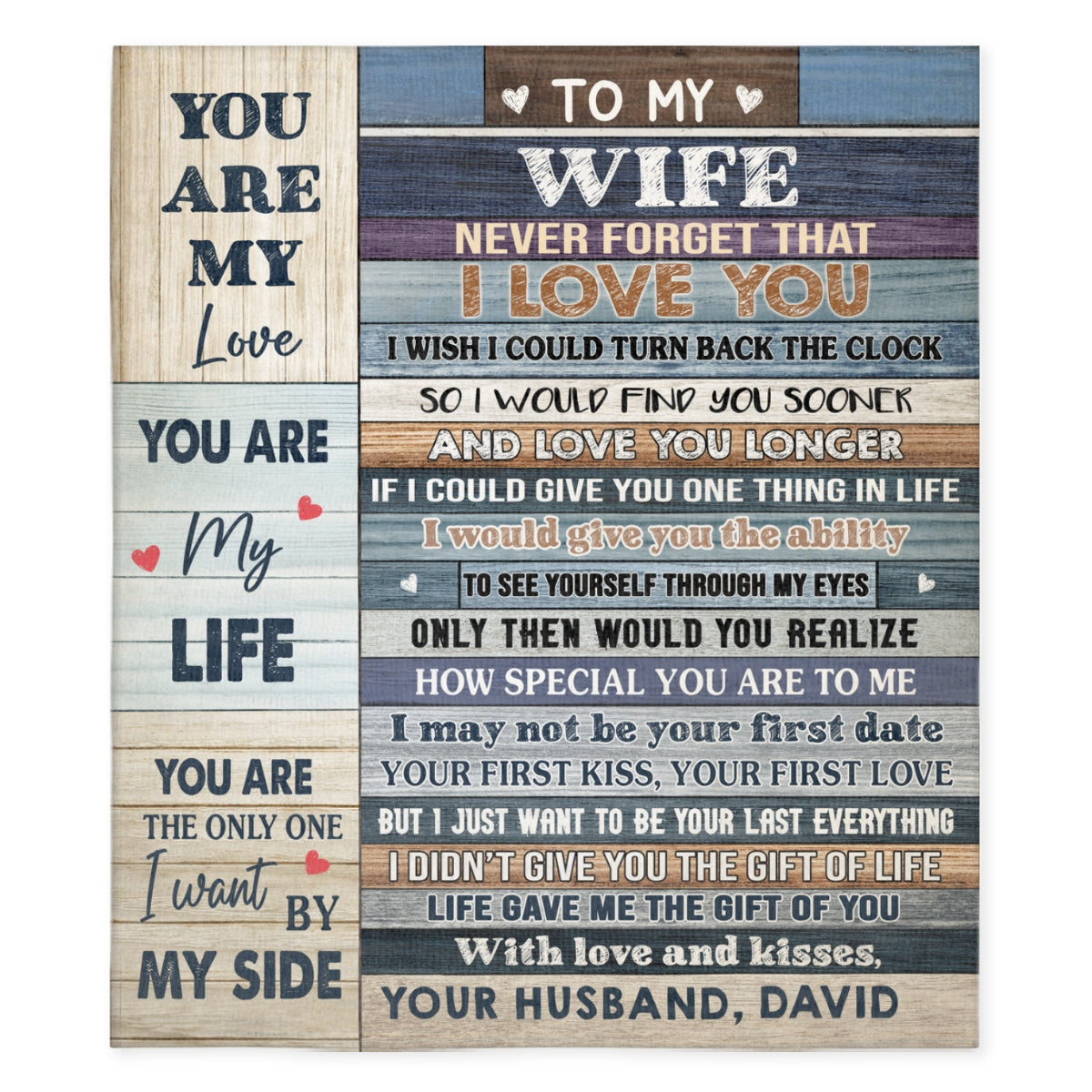 To My Wife - Personalized Fleece Blanket