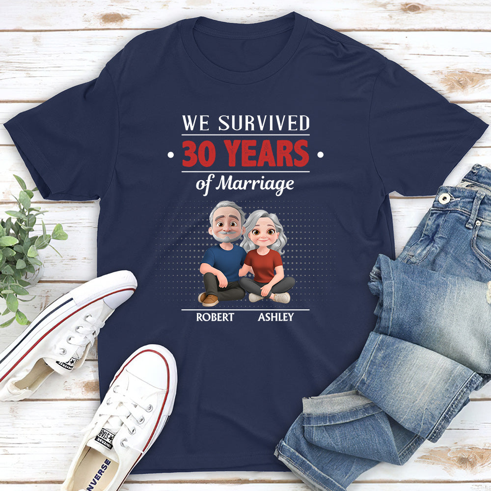 Custom Christmas Anniversary Keepsake Gifts For Husband • We Survived - Personalized Shirt