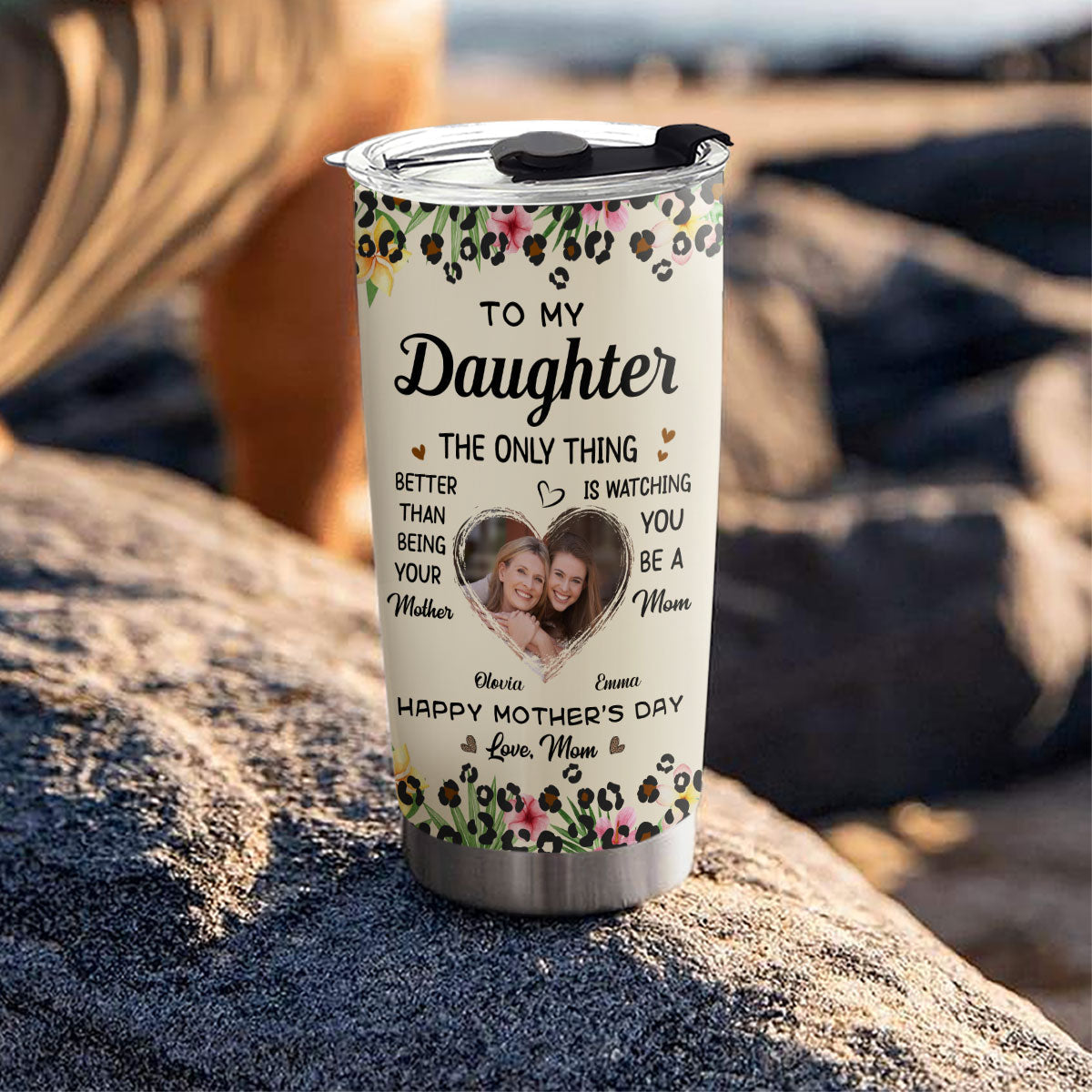 Custom Photo Mother's Day Birthday Gifts For Daughter • To My Daughter I Love You Photo - Personalized Tumbler