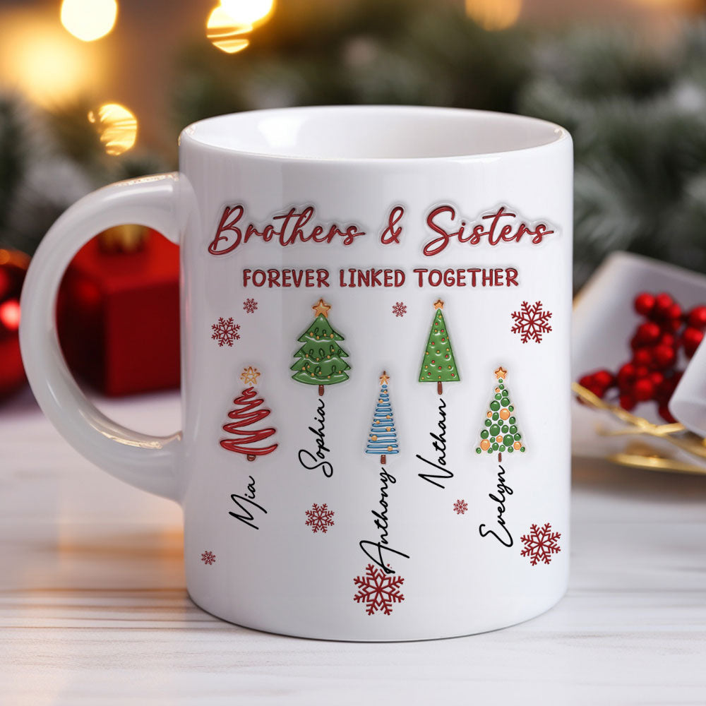 Custom Christmas & Birthday Gift for Brother & Sister • The Root Keeps Brother And Sister Together - Personalized 3D Inflated Effect Coffee Mug