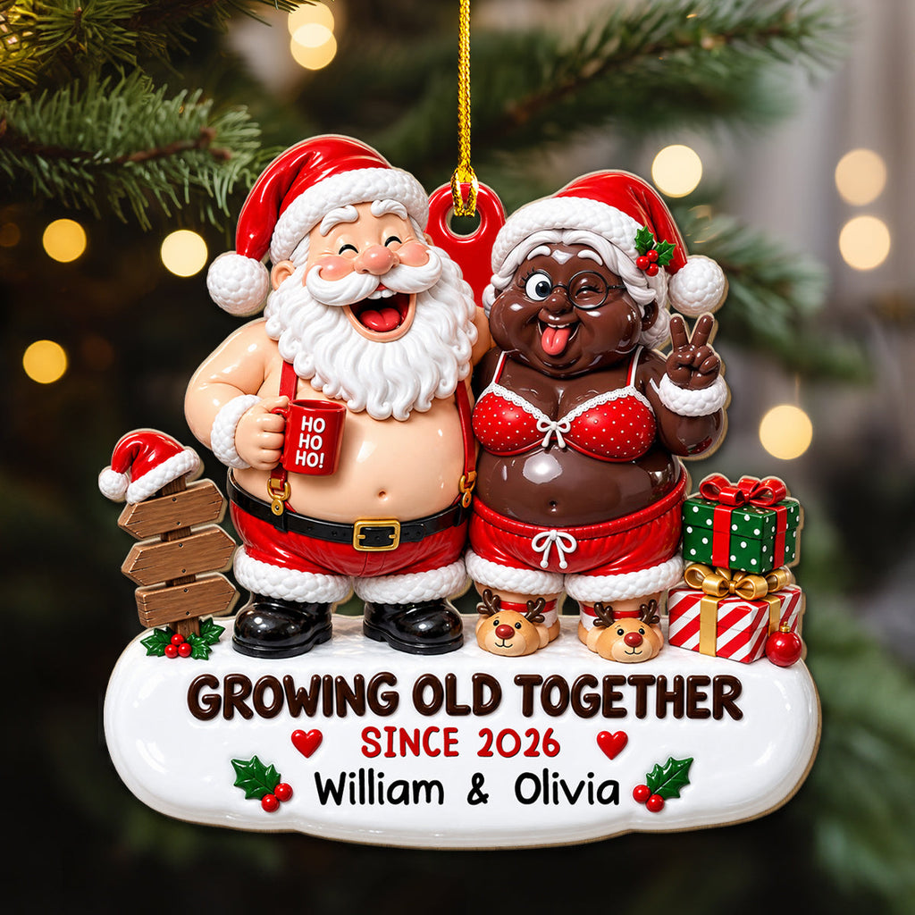 Custom Couple Christmas Ornament, Anniversary Gift •  Love Survived All These Years - Personalized Custom 3D Effect Wood Ornament