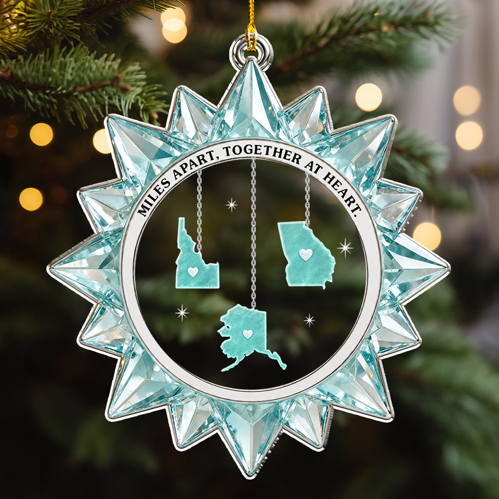 Custom Family Ornament, Christmas Gift for Family Members •  Same Sky Same Love - Personalized Acrylic Ornament