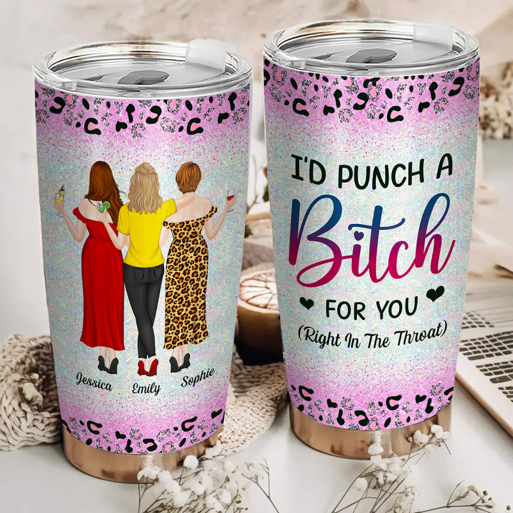 Custom Christmas Birthday Gifts For Best Friend • Punch A Bitch - Personalized Tumbler