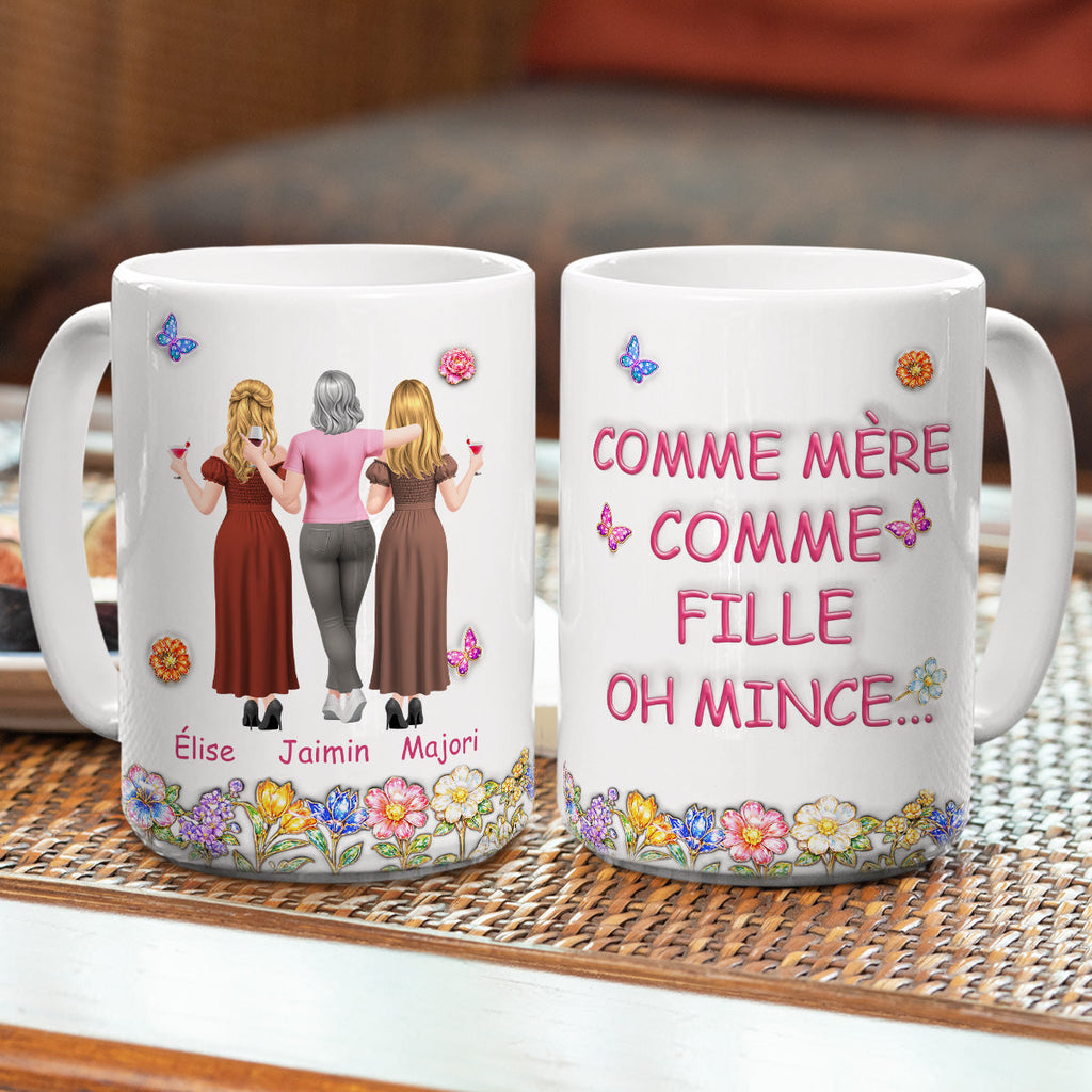 Custom Mother's Day Gift for Mom & Grandma • Comme Toi Comme Moi - Mug Personnalisé avec Effet 3D