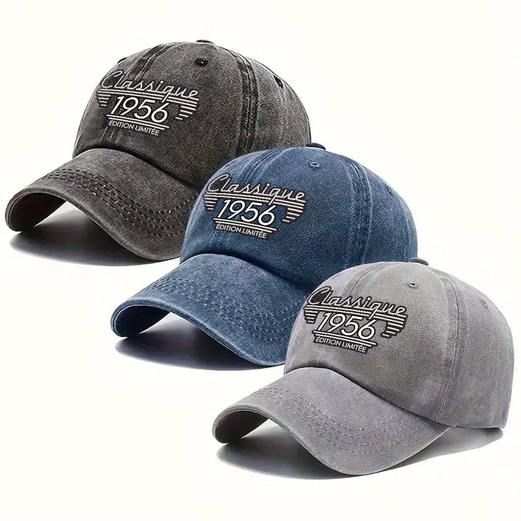 Custom Christmas Headwear Birthday Gifts for Dad, Grandpa • Édition Classique - Casquette En Denim Vintage Délavé Personnalisée