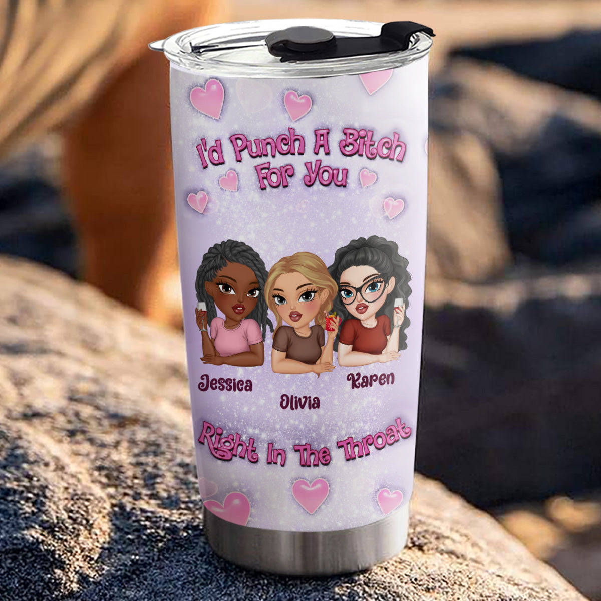 Custom Christmas Birthday Gifts For Best Friend • Bestie Together - Personalized 3D Inflated Effect Tumbler