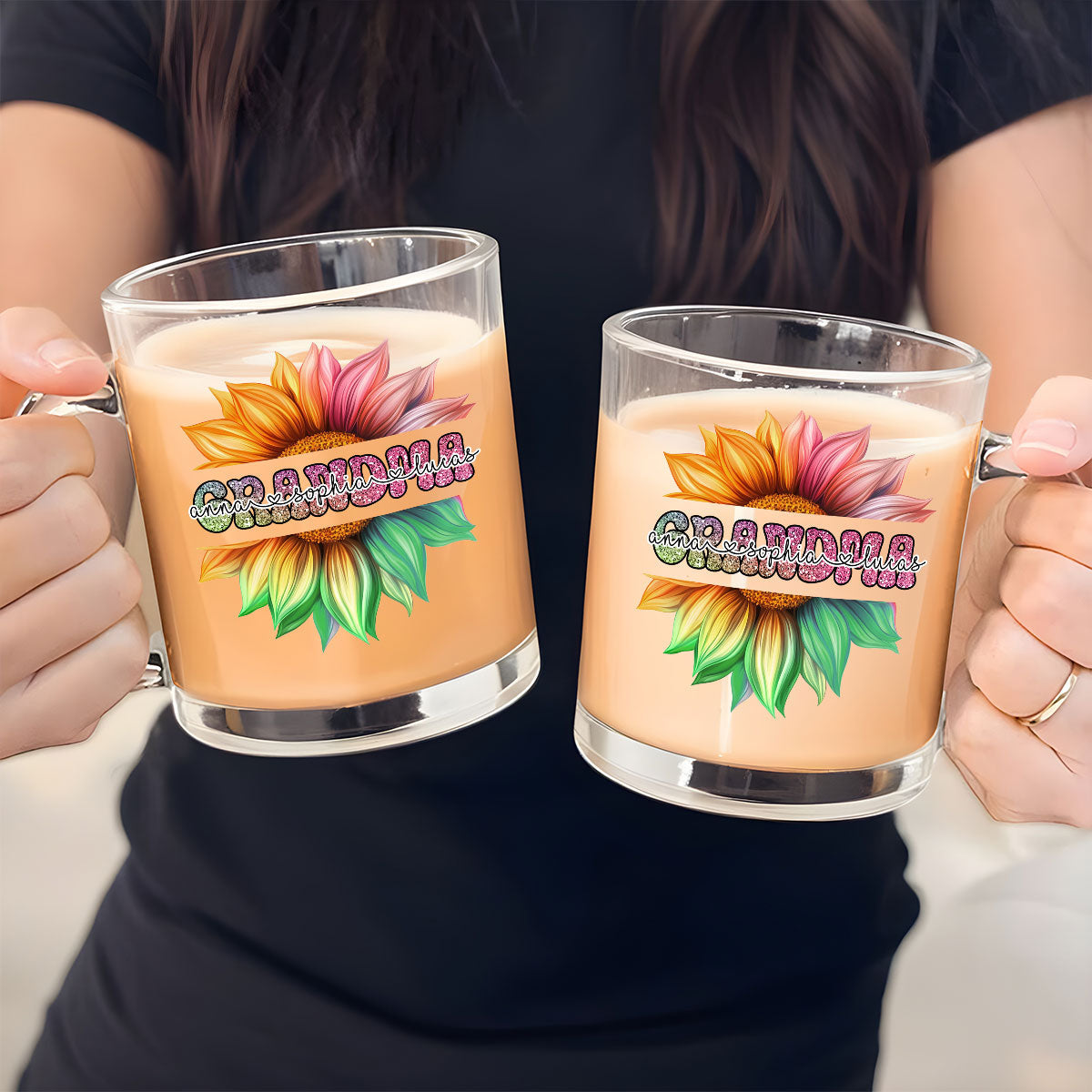 Custom Mother's Day Gift for Mom & Grandma • Nana We Always Love You - Personalized Glass Mug