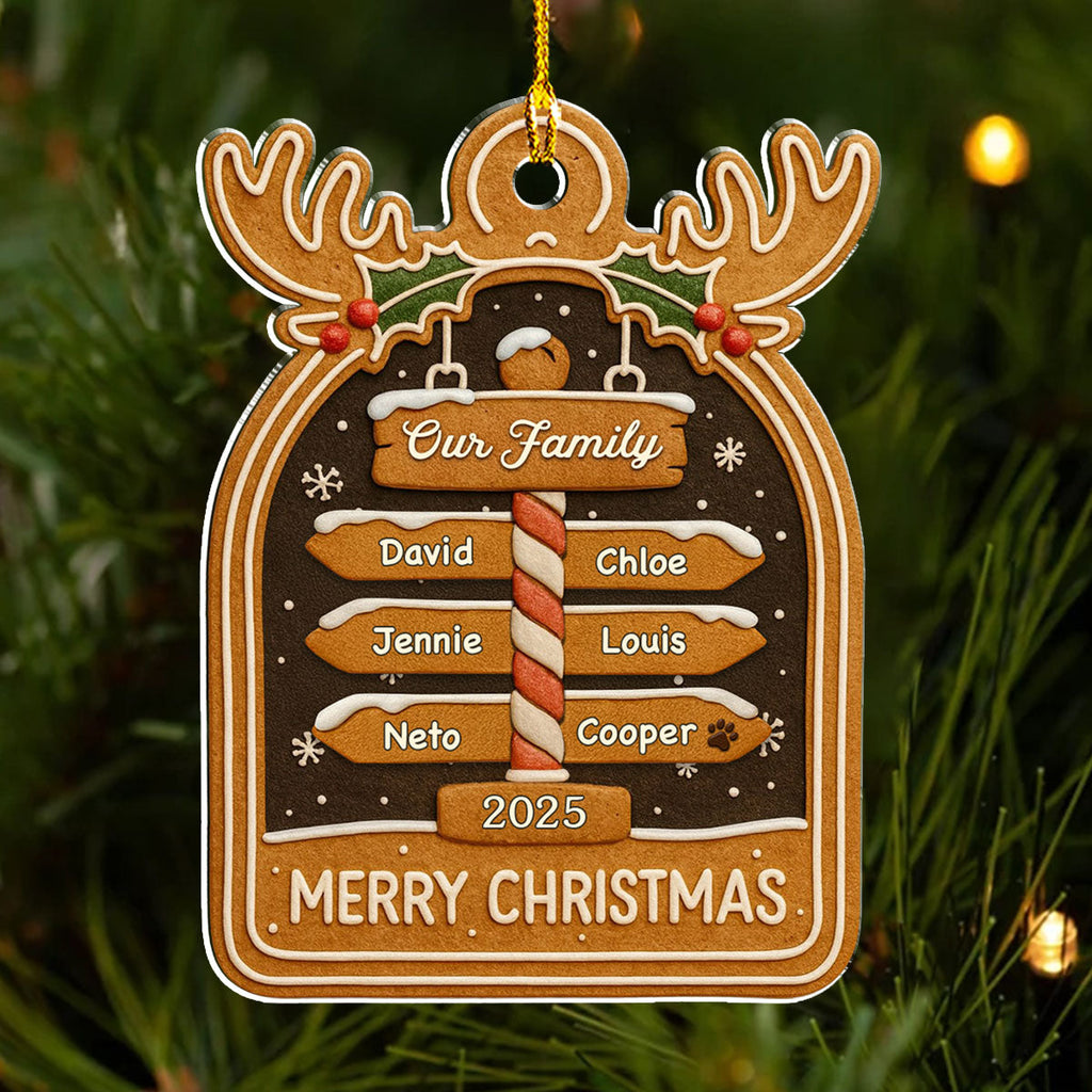 Custom Family Ornament, Christmas Gift for Family Members •  Cozy Holiday - Personalized Acrylic Ornament