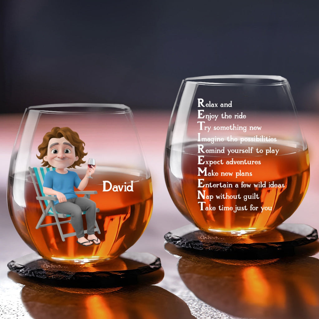 Take Time Just For You - Personalized Wine Glass