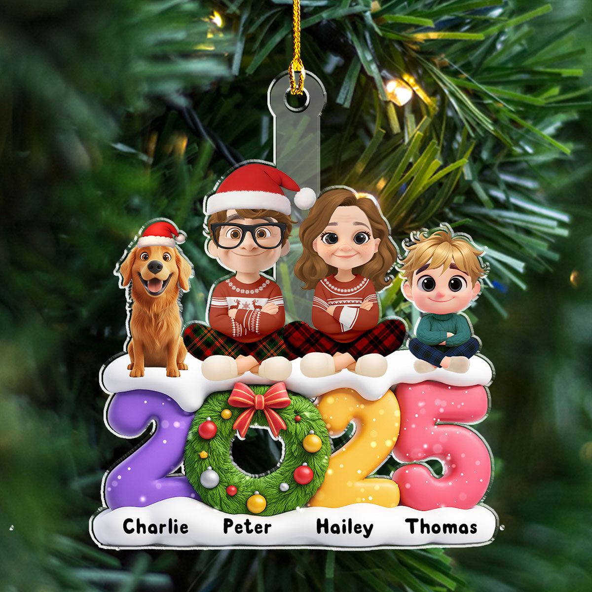 Custom Family Ornament, Christmas Gift for Family Members •  Our Christmas Our Love Family - Personalized Acrylic Ornament