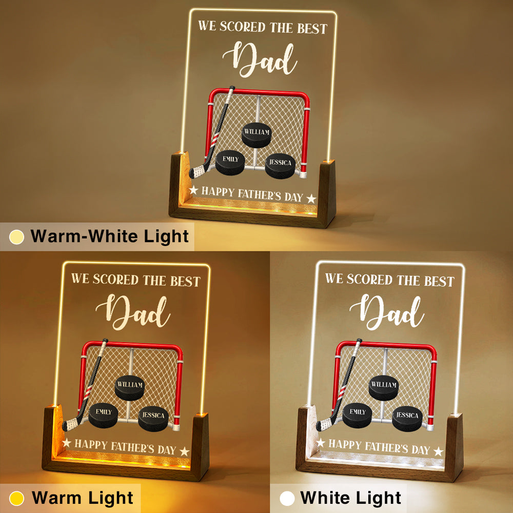 Custom Father's Day Gift for Dad Grandpa • Hockey Daddy - Personalized Night Light