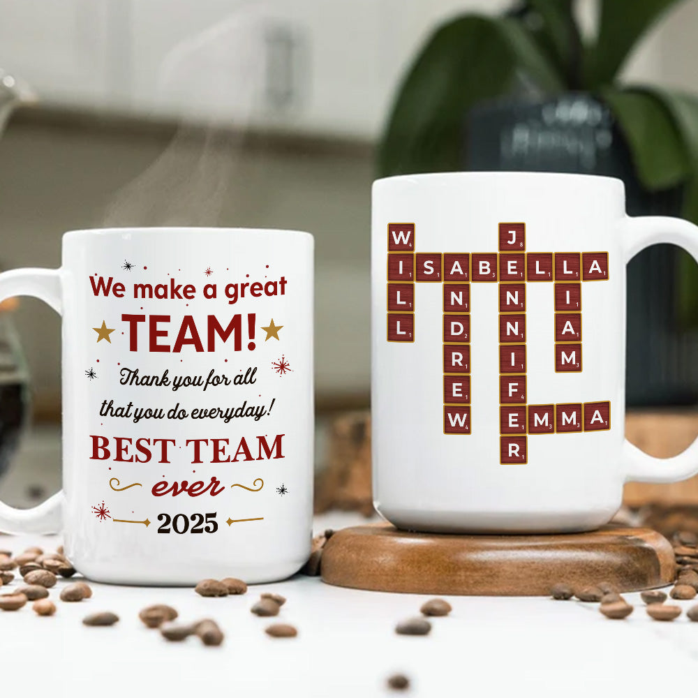 Custom Coworker, Christmas & Birthday Team Appreciation Gift • Together Everyone Achieves More Always - Personalized Coffee Mug