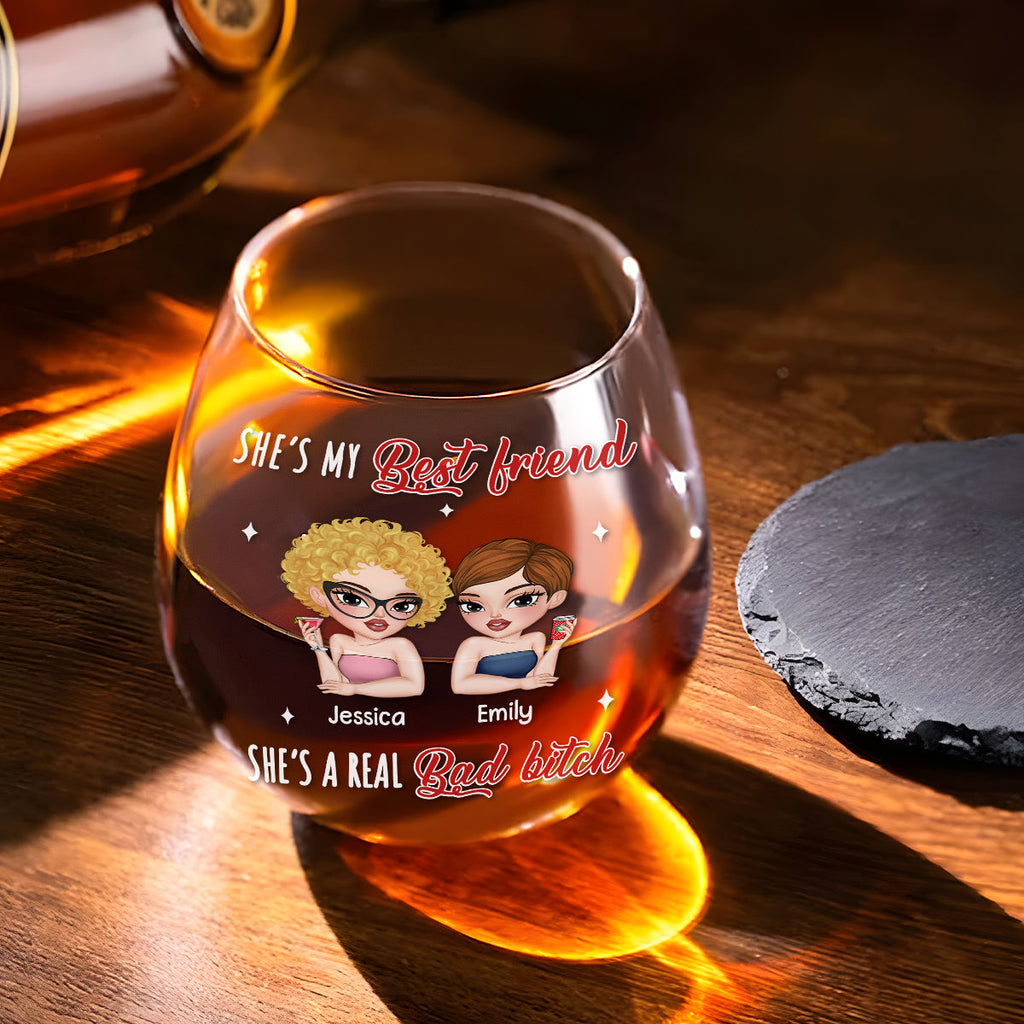 She Is A Queen No Doubt - Personalized Wine Glass