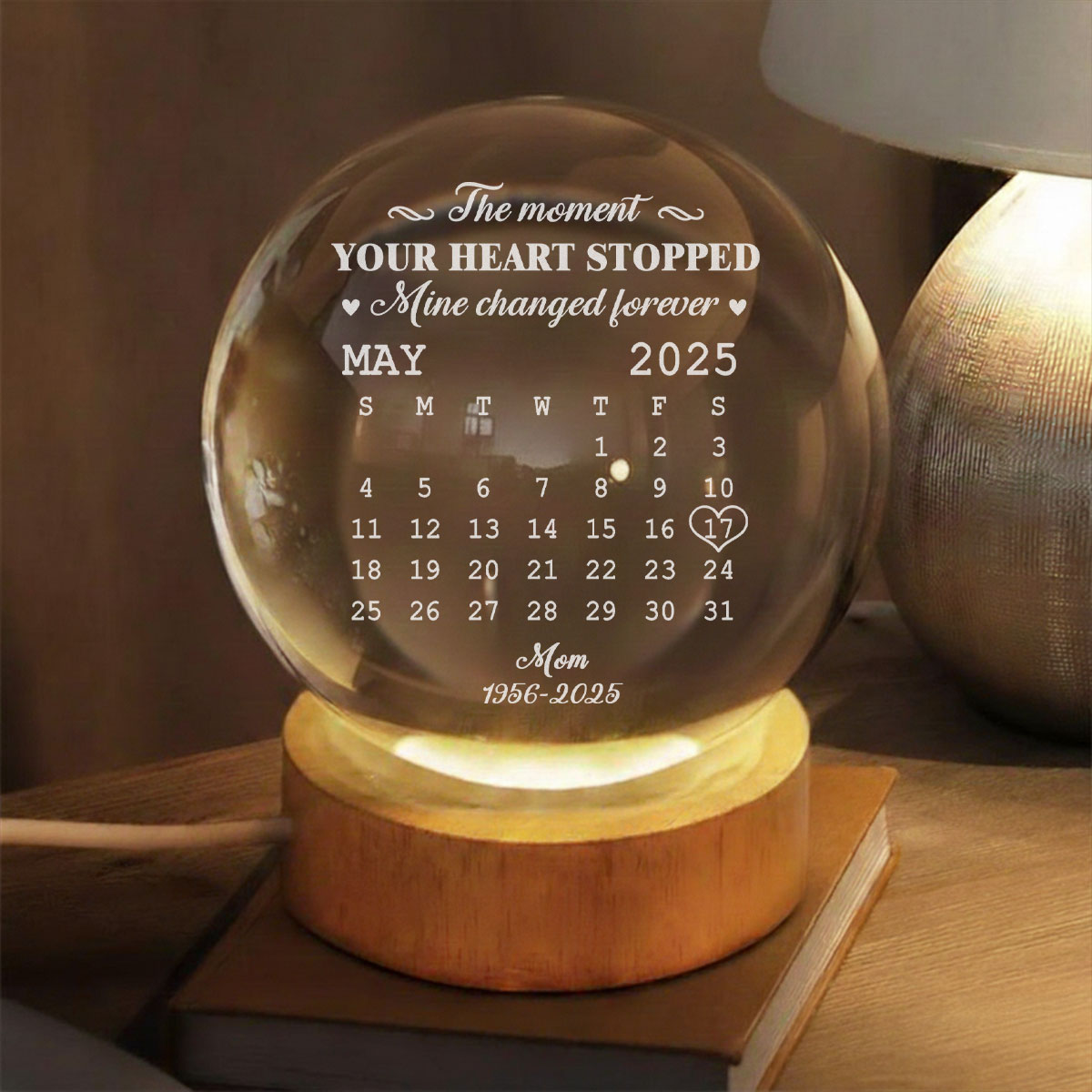 The Moment - Personalized Crystal Globe Lamp