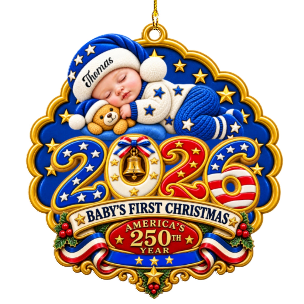 Custom Baby First Christmas Ornament for New Parents •  My First Little Christmas - Personalized Acrylic Ornament