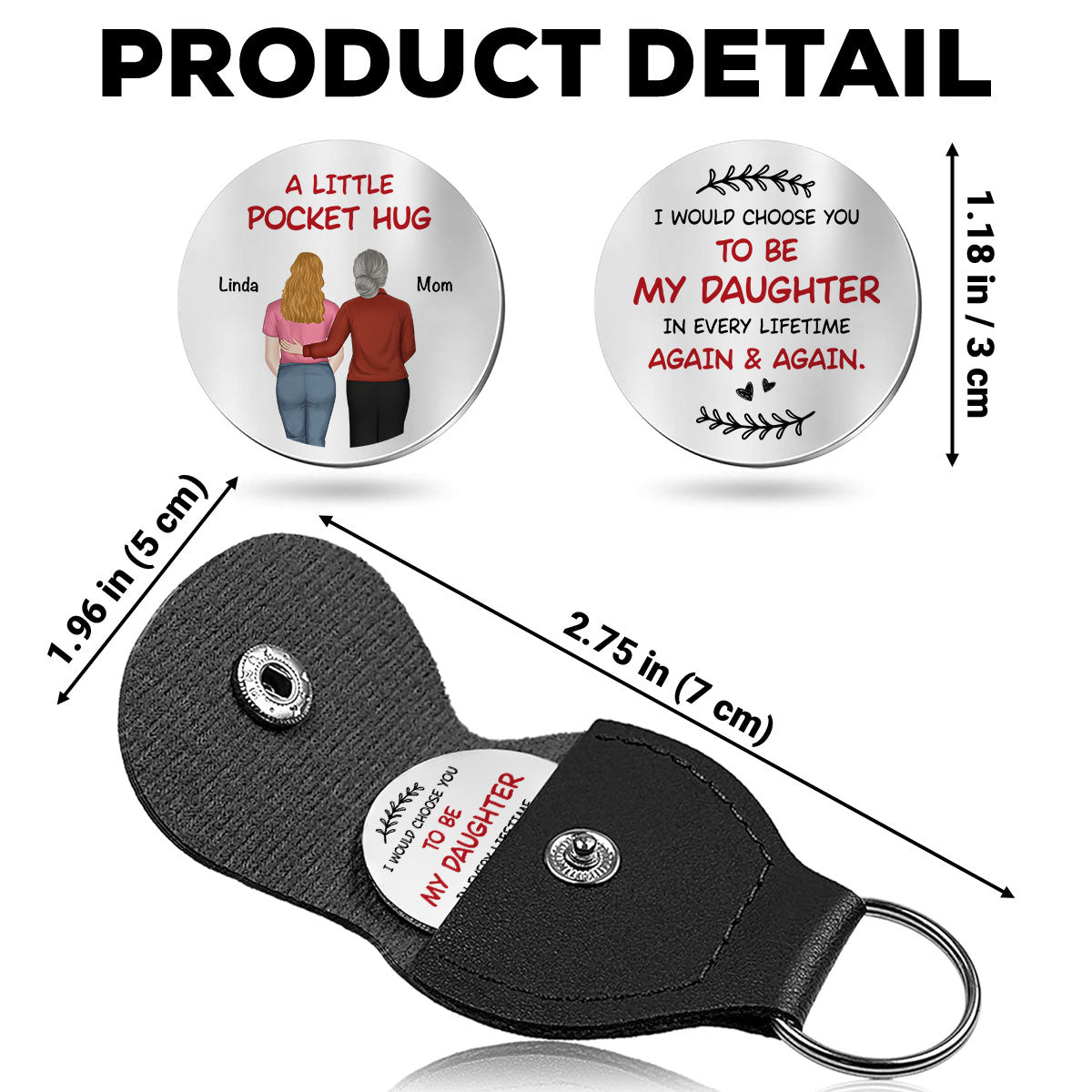 Custom Coin Keychain for Son, Father's Day Birthday Gifts • Again And Again - Personalized Pocket Hug