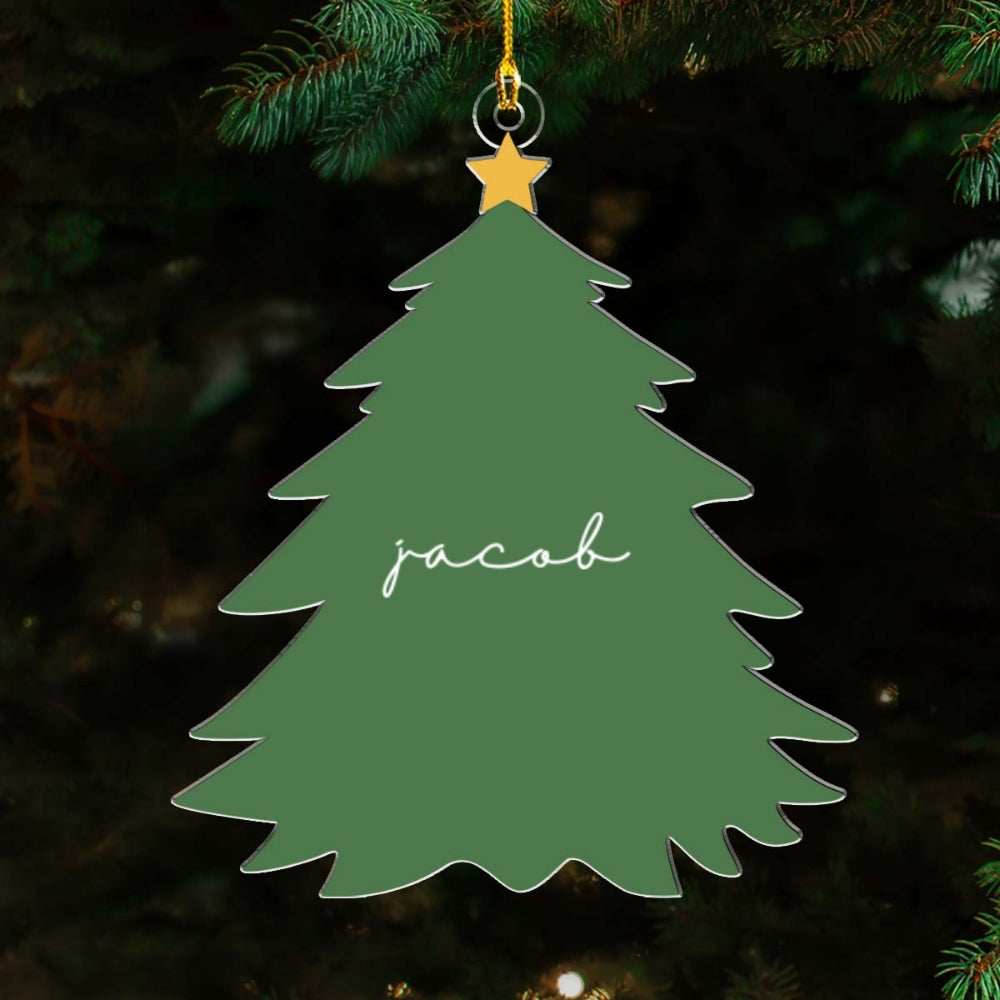 Custom Family Ornament, Christmas Gift for Family Members •  Family Cute Christmas Tree - Personalized Acrylic Ornament
